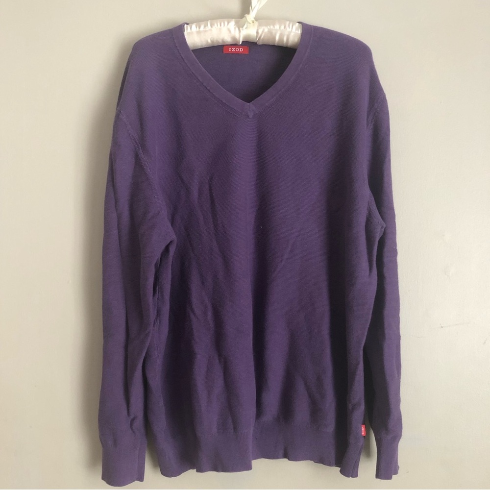 Purple V-neck Izod Sweater